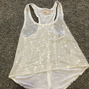 Hollister sequin high low shirt